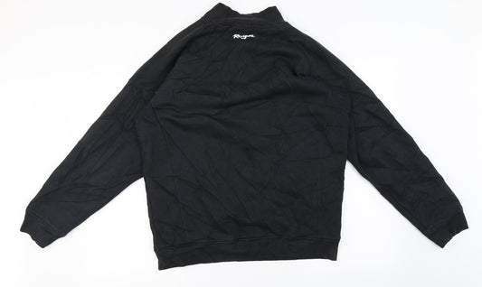 Rogue Mens Black Henley Jumper Size L