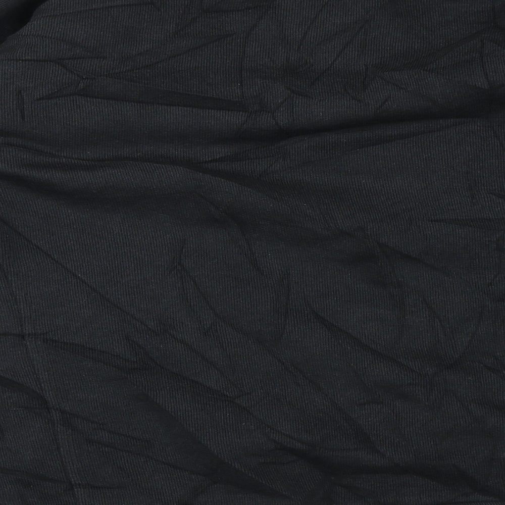 Brand and care label for Rogue men’s black henley jumper, size L