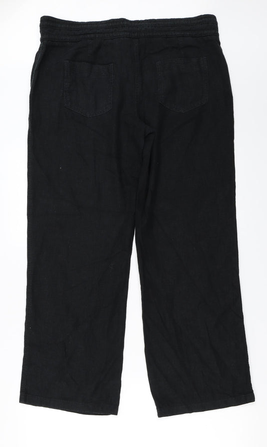 paravel Womens Black Trousers Size 14 L26 in