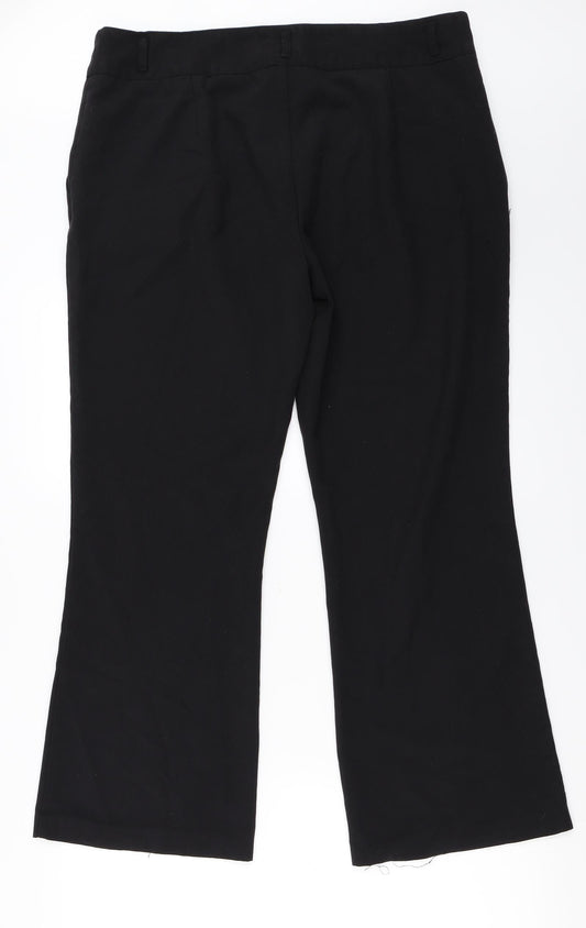 Papaya Womens Black Trousers Size 16 L24 in