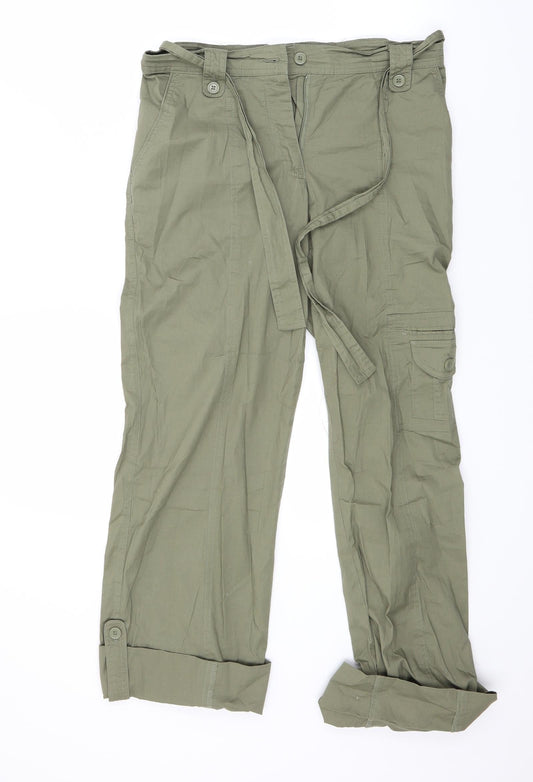BPC Womens Green Rayon Trousers Size 36 L23 in