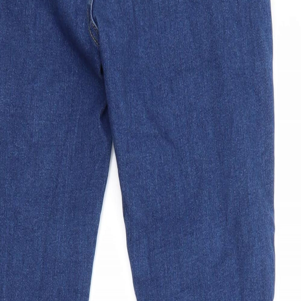 Brand and care label for 365` women’s blue denim skinny jeans, size UK 10, 27-inch leg