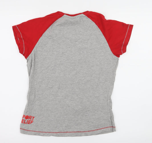 Sport Relief Womens Grey Geometric Jersey Basic T-Shirt Size 10 - Sport Relief 2012
