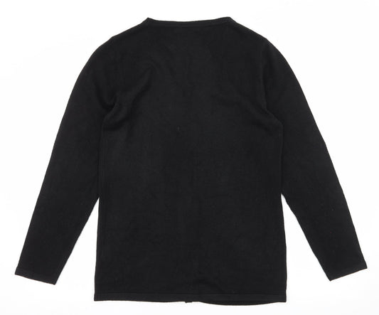 Poppy Womens Black Knit Cardigan Jumper Size 10