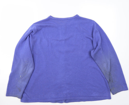 BM Womens Purple Cardigan Jumper Size XL
