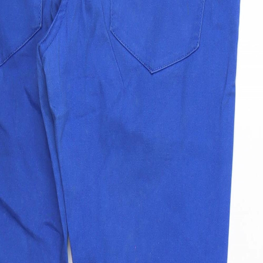 Brand and care label for 1932 women’s blue straight jeans, size UK 12, 28-inch leg