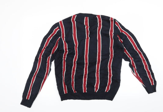 New Look Mens Blue Striped Pullover Sweatshirt Size S
