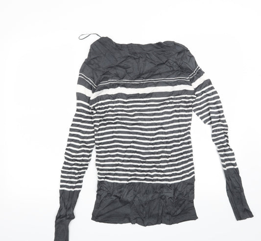 NEXT Womens Grey Striped Pullover Jumper Size 8