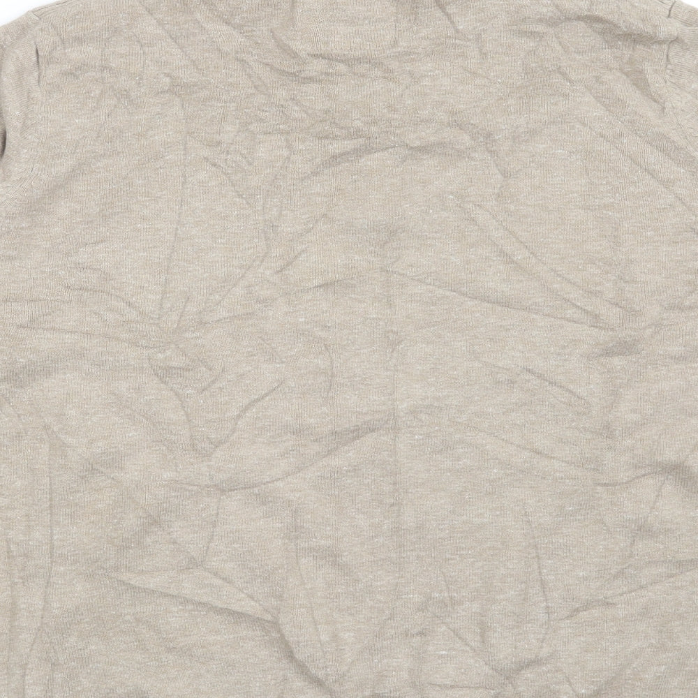 Brand and care label for Officers Club men’s beige jumper, size L