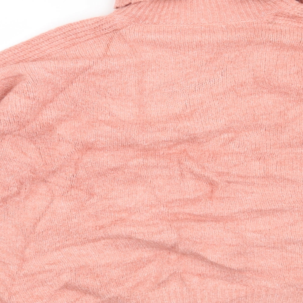 Brand and care label for Mango women’s pink jumper, size S