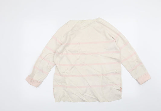 Etam Womens Beige Striped Pullover Jumper Size S