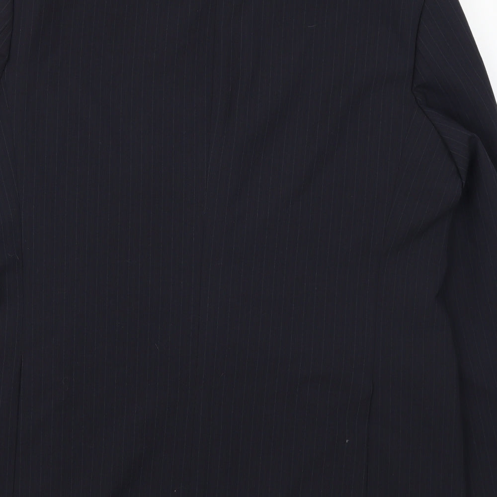 Preworn Mens Blue Striped Jacket Suit Jacket Size 44