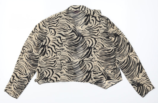Per Una Womens Brown Animal Print Jacket Size 16 - Striped
