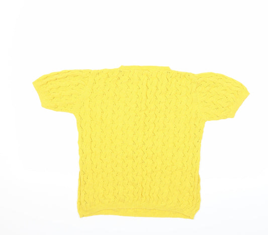 Mango Girls Yellow Knit Pullover Jumper Size 9-10 Years