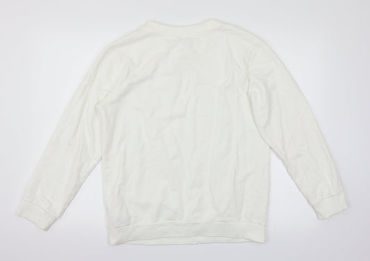 Topshop Womens White Pullover Jumper Size 8