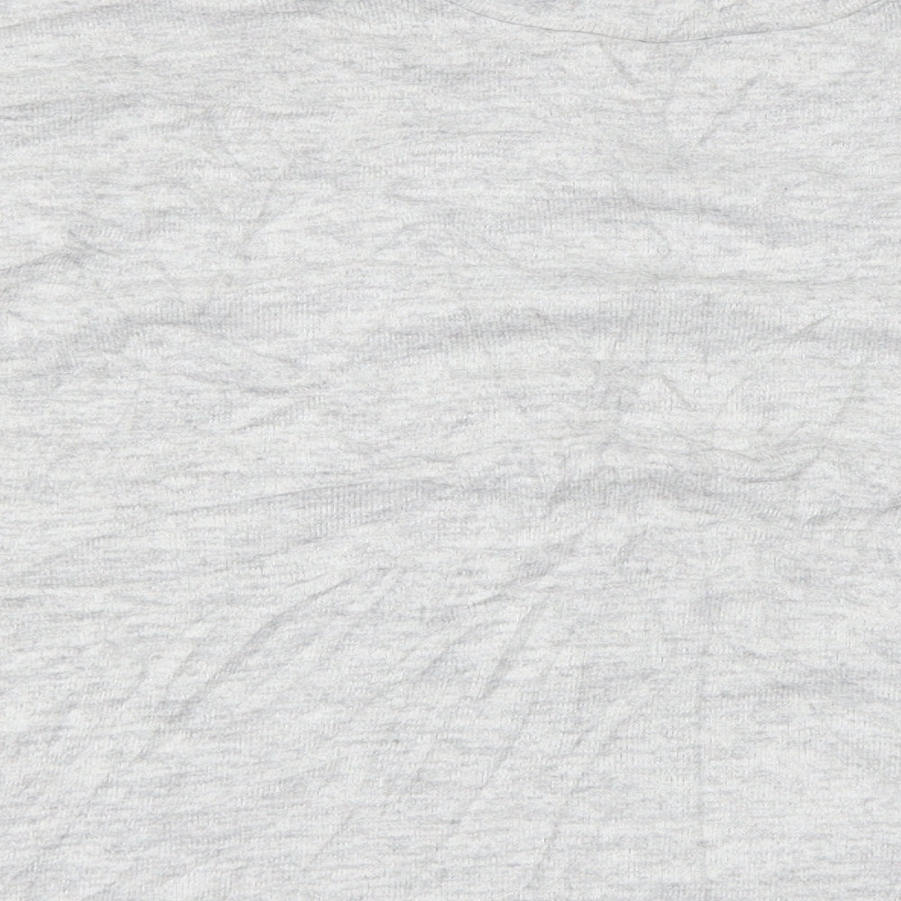 Brand and care label for H&M women’s grey basic t-shirt, size XS