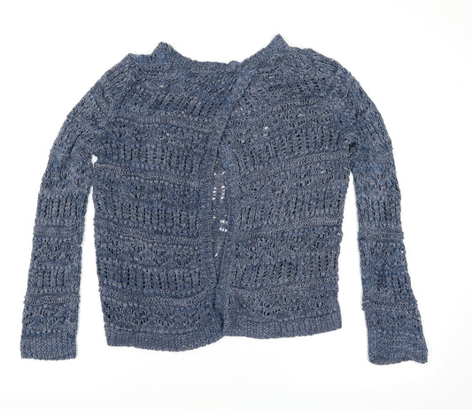 M&S Womens Blue Wrap Jumper Size 10