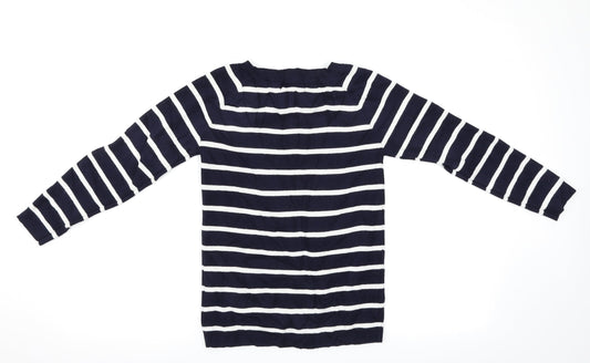 My Hailys Womens Blue Striped Pullover Jumper Size 12