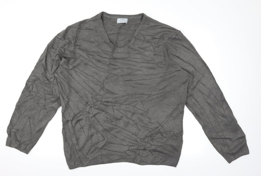 M&S Mens Grey Pullover Jumper Size 2XL