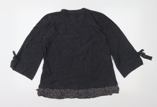 Monsoo Womens Grey Knit Pullover Jumper Size M