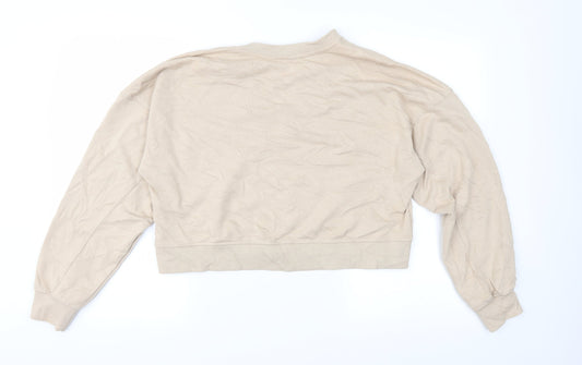 Missguided Womens Beige Pullover Sweatshirt Size 8
