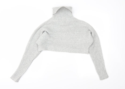 New Look Womens Grey Knit Pullover Jumper Size S