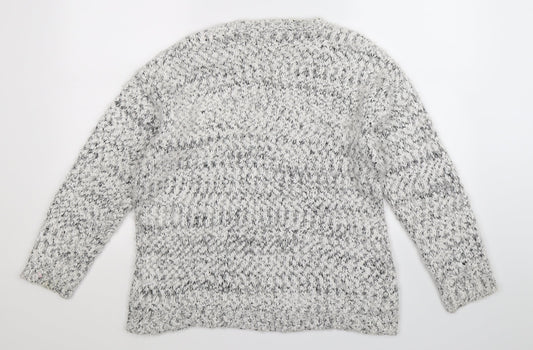 Amara Womens White Knit Pullover Jumper Size L