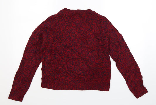 Divided Womens Red Knit Pullover Jumper Size XS