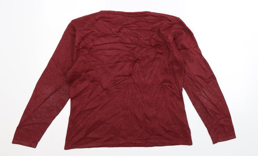 Preworn Womens Red Knit Pullover Jumper Size M