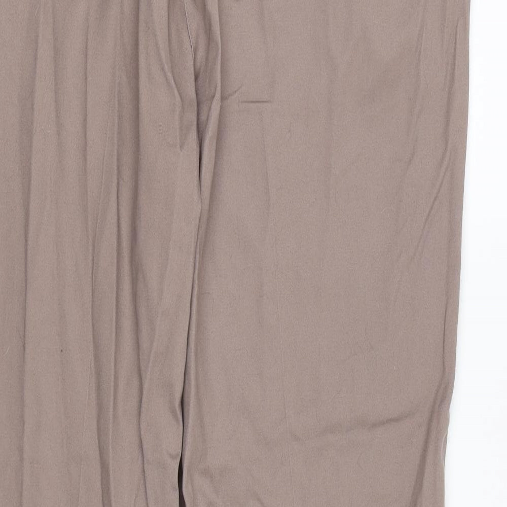 Brand and care label for casualclub women’s brown straight jeans, size UK 16, 26-inch leg