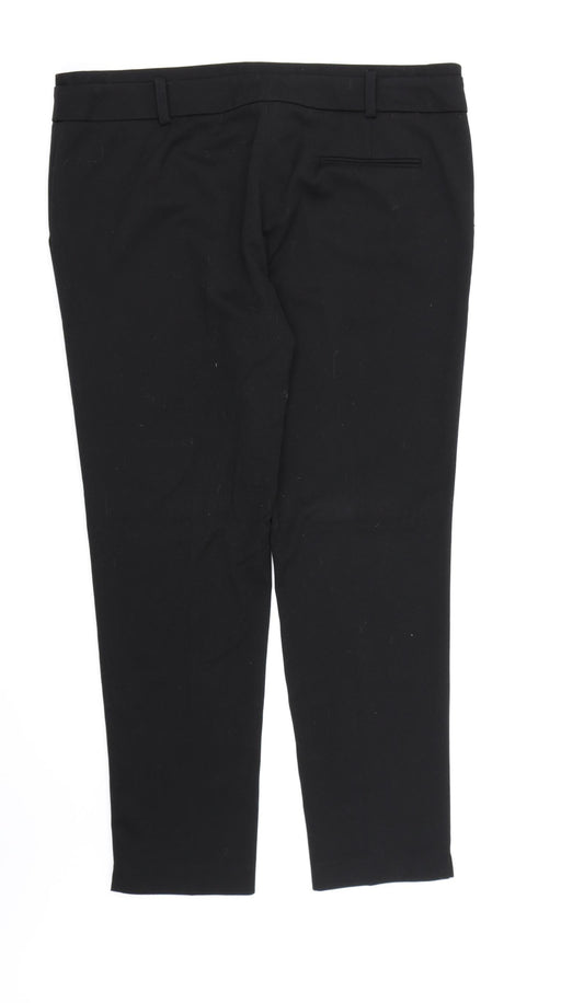 Warehouse Womens Black Rayon Dress Pants Trousers Size 14 L28 in