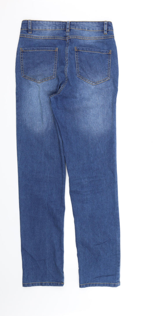 Papaya Womens Blue Denim Straight Jeans Size 8 L30 in