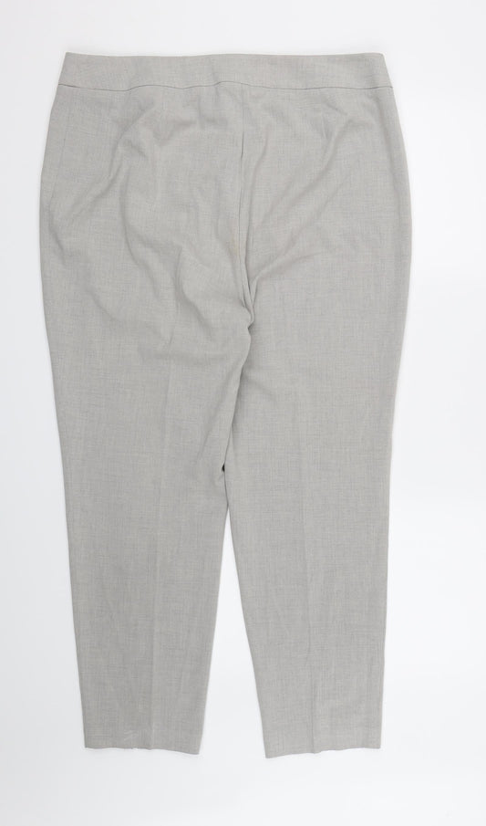 Marks and Spencer Womens Grey Rayon Dress Pants Trousers Size 16 L26 in