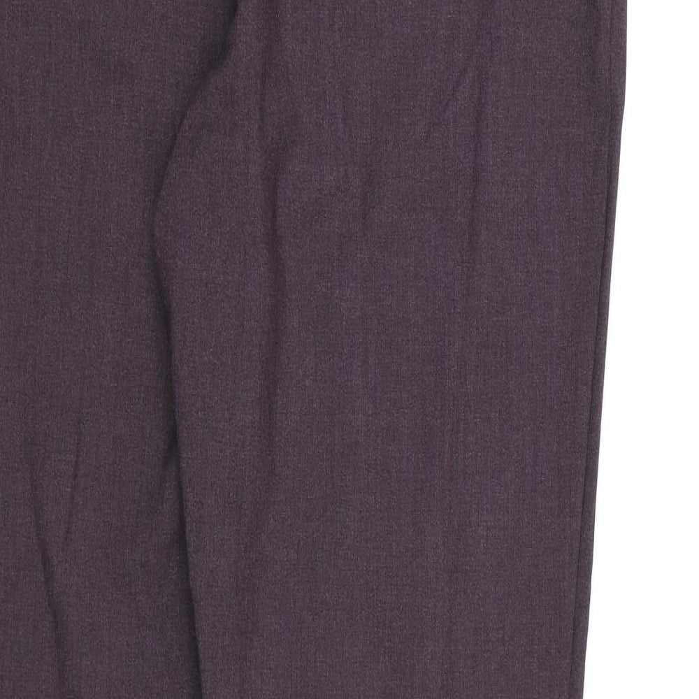 Brand and care label for BHS women’s purple rayon dress pants trousers, size UK 18, 30-inch leg