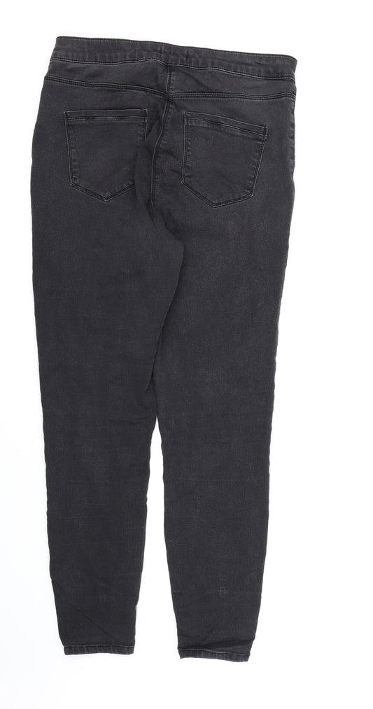 Papaya Womens Black Denim Skinny Jeans Size 14 L27 in