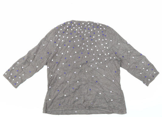 cc Womens Brown Polka Dot Pullover Jumper Size L