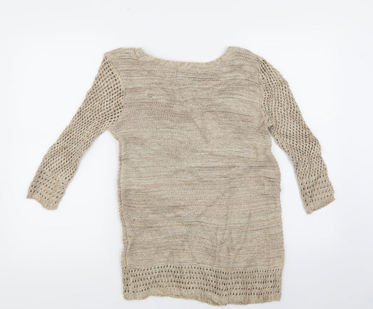Peacocks Womens Gold Pullover Jumper Size 8