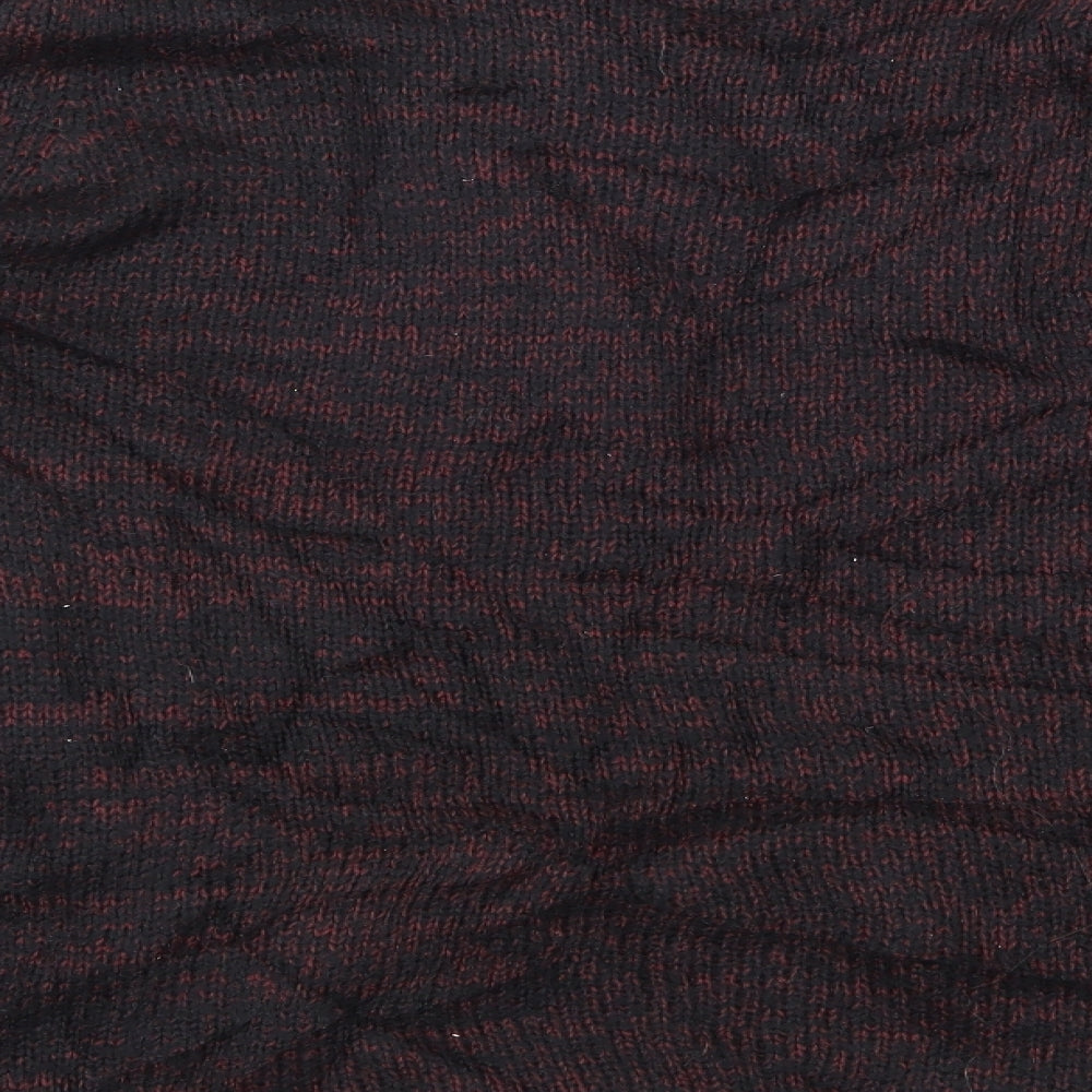 Brand and care label for QED London men’s multicoloured jumper, size L