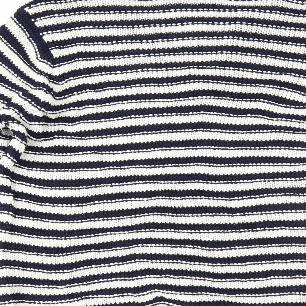 Per Una Womens Blue Striped Pullover Jumper Size L