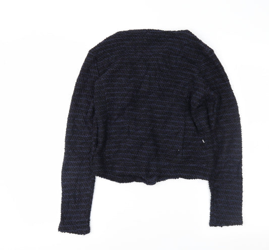 H&M Womens Blue Striped Full Zip Jumper Size S