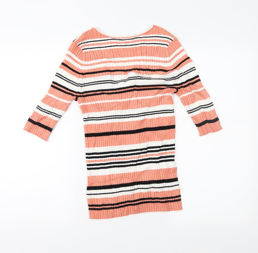 Express Womens Pink Striped Basic Blouse Size M