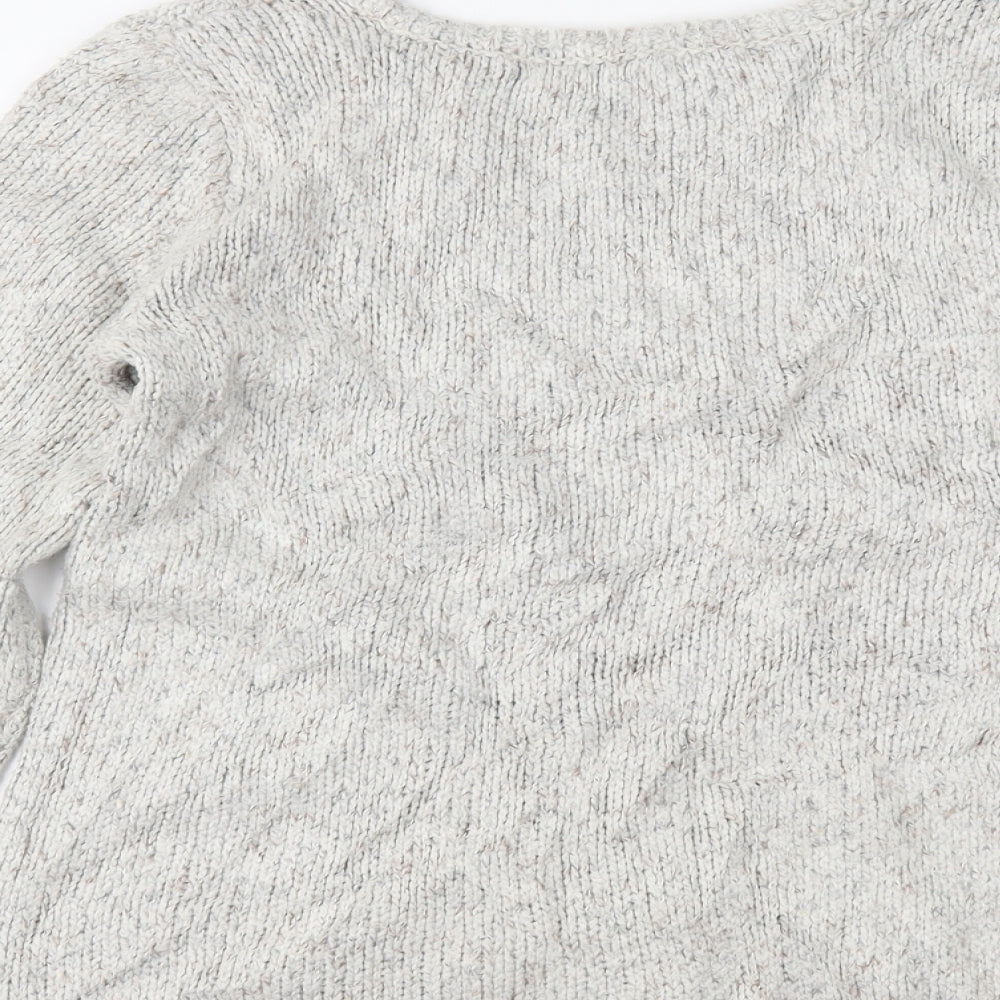Brand and care label for cachcach women’s grey jumper, size UK 4