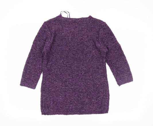 BM Womens Purple Pullover Jumper Size S