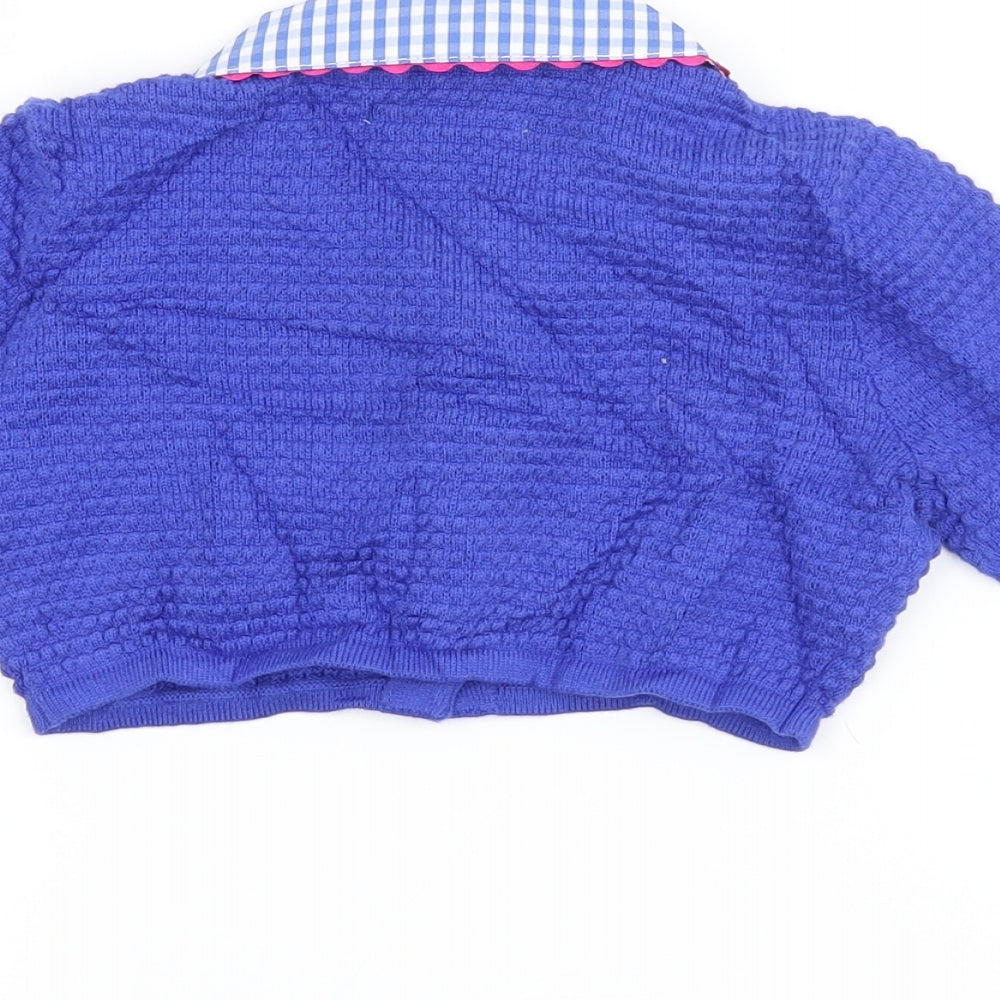 Nicholas & Bears Girls Blue Cardigan Jumper Size 3 Years - crop cardigan