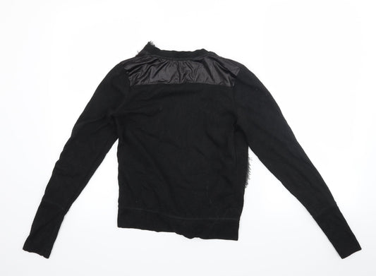 Poof Excellence Womens Black Cardigan Jumper Size S