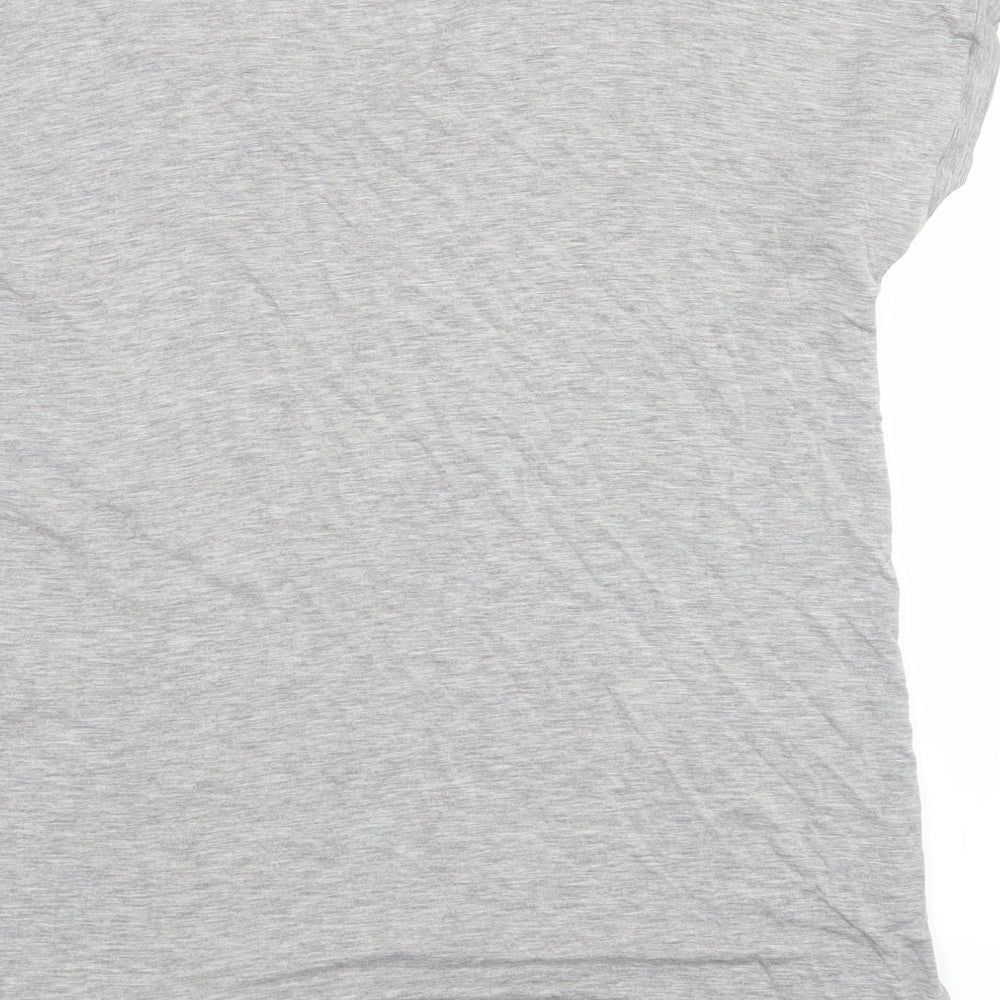 Brand and care label for Next women’s grey basic t-shirt, size UK 8, - beaded neckline