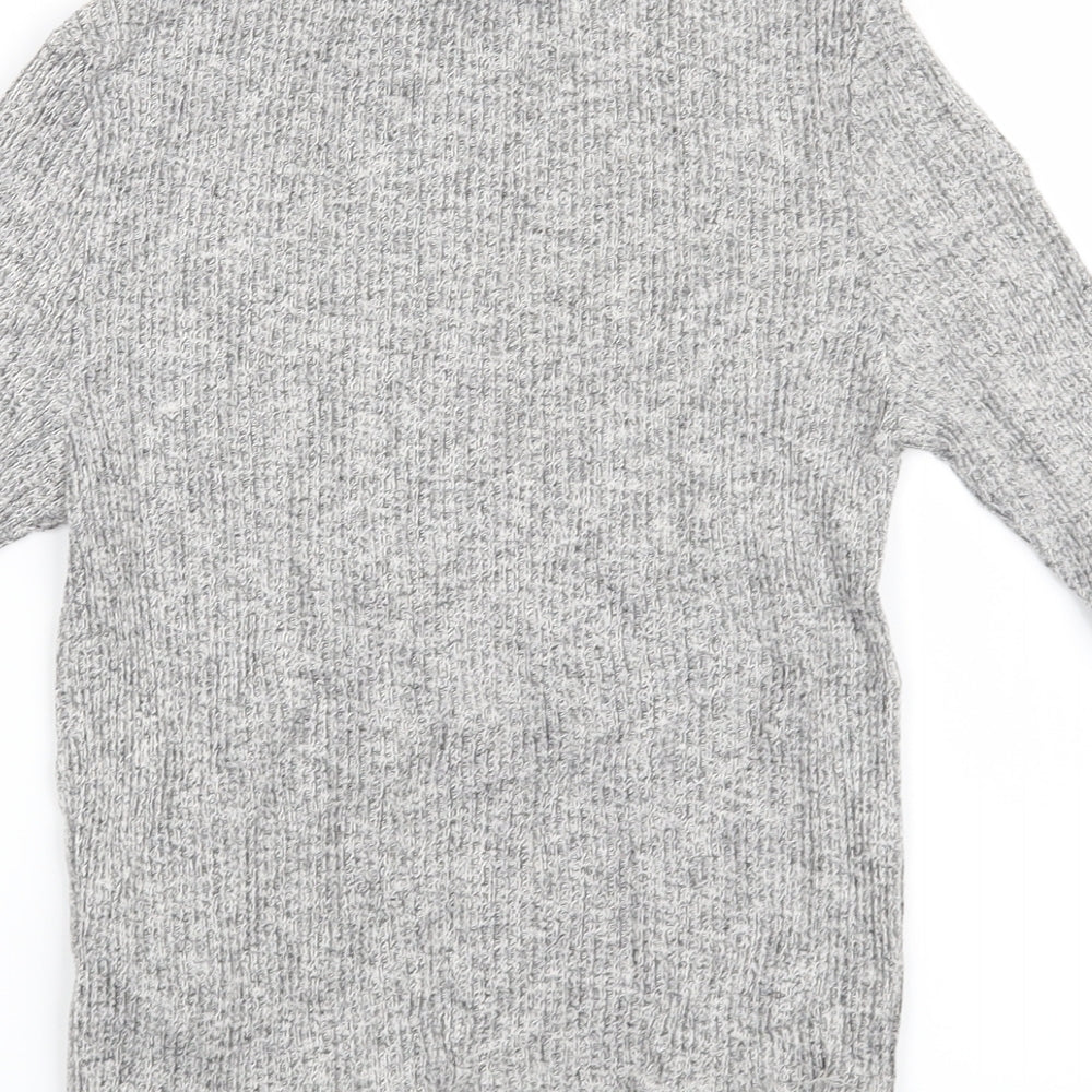 Brand and care label for New Look girls’ grey jumper, size 14-15, years