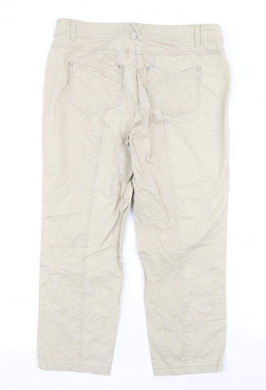 Rocks Womens Beige Cropped Jeans Size L L23 in