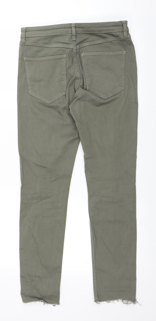 H&M Womens Green Denim Straight Jeans Size 10 L27 in
