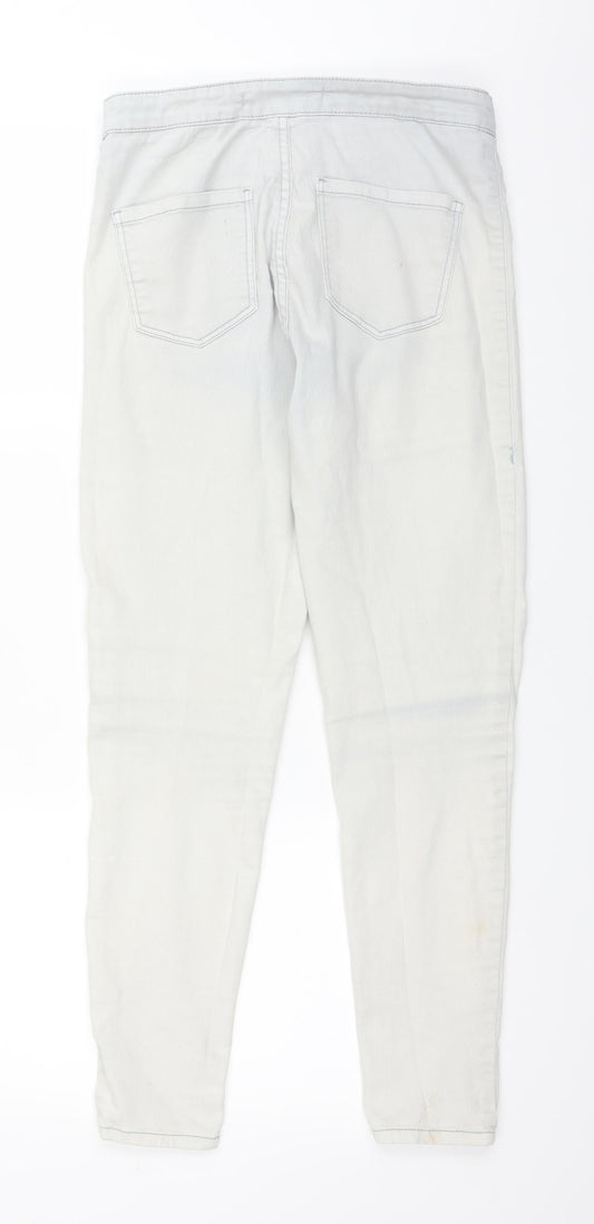 Mango Womens Blue Denim Straight Jeans Size 10 L26 in